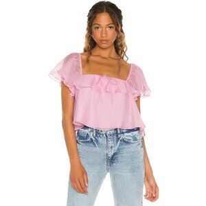 Amanda Uprichard Ali Blouse, Pink, Medium 🌸